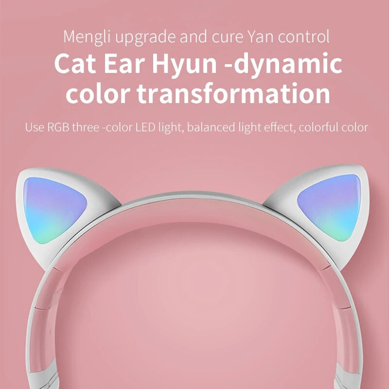 Bluetooth slušalice sa slatkim mačjim ušima, prijenosne i sklopive slušalice za prijenosno računalo, mobilni telefon