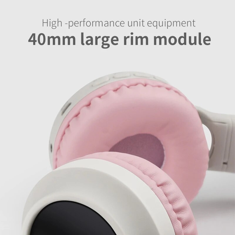 Bluetooth slušalice sa slatkim mačjim ušima, prijenosne i sklopive slušalice za prijenosno računalo, mobilni telefon