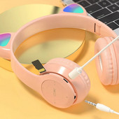 „Bluetooth“ belaidės laisvų rankų įrangos ausinės katės ausis mergaitėms ausinės grotuvas Kompiuterinių žaidimų ausinės su mikrofonu, muzikos ausinės