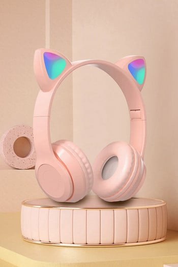 Ασύρματα ακουστικά Bluetooth Ακουστικά Cat Ear Girl Ακουστικά Player Ακουστικά παιχνιδιών υπολογιστή με μικρόφωνο Ακουστικά μουσικής