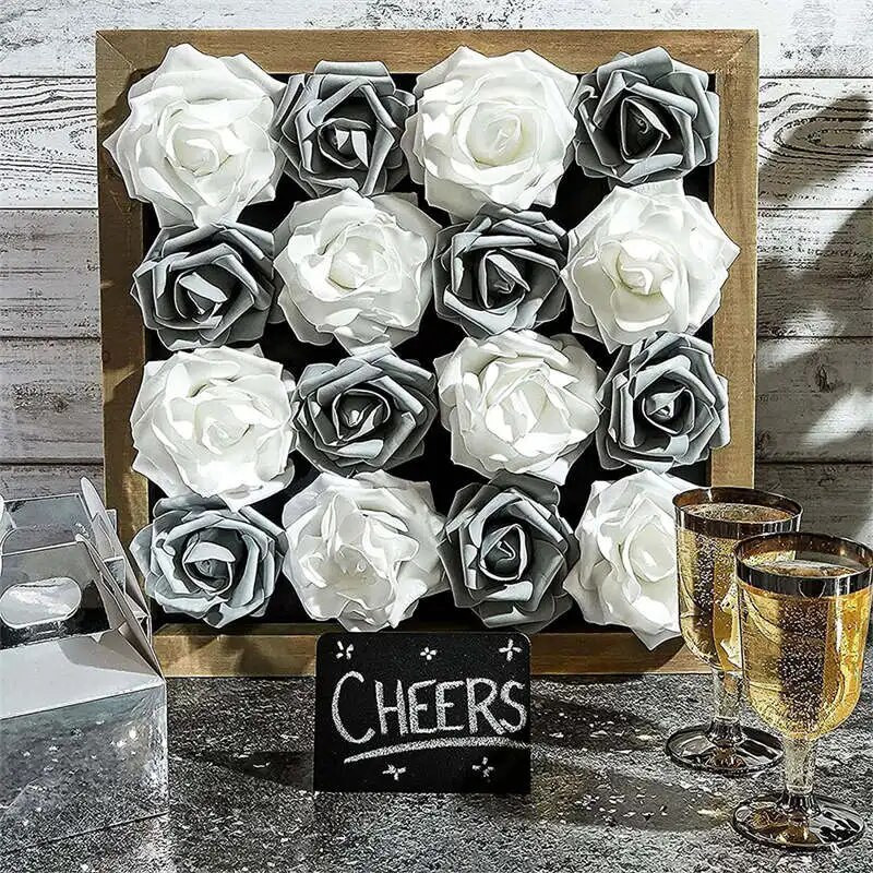 50/100 kom Umjetno cvijeće Glava od lažnih ruža Glava od umjetnog cvijeća 7 cm Za kućnu dekoraciju vjenčanja DIY Rukotvorine za spomenare
