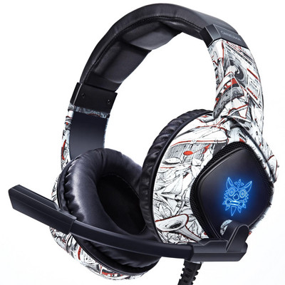 Spēļu austiņas Stereo Surround Bass Vadu austiņas Austiņas ar Mikrofonu RGB Light datoram PC PS4 PS5 XBox Gamer