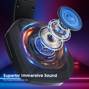 Ακουστικά παιχνιδιών RGB USB 3,5 mm Surround Ήχος υπολογιστή Ακουστικά Ακουστικά για υπολογιστή Μικρόφωνο για PS4 PS5 Switch Xbox-one