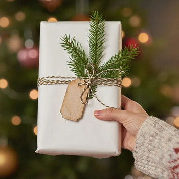 1συσκευασία Χριστουγεννιάτικα κλαδιά με βελόνα από ψεύτικα φυτά Διακοσμητικά χριστουγεννιάτικων δέντρων για το σπίτι DIY Κουτί δώρου στεφάνι Λουλούδια γάμου
