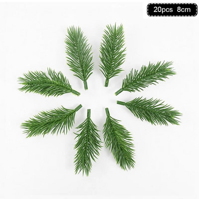 1 paket božićnih borovih igličastih grana lažnih biljnih ukrasa za božićno drvce ukrasa za dom DIY vijenac Poklon kutija Svadbeno cvijeće