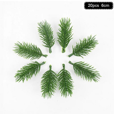 1 paket božićnih borovih igličastih grana lažnih biljnih ukrasa za božićno drvce ukrasa za dom DIY vijenac Poklon kutija Svadbeno cvijeće