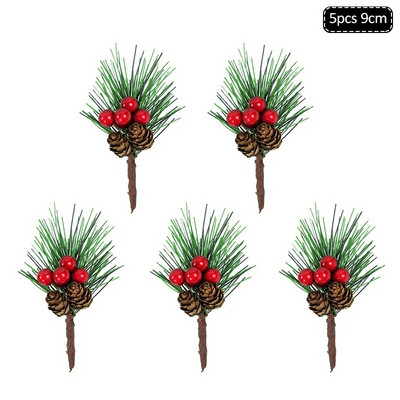 1 paket božićnih borovih igličastih grana lažnih biljnih ukrasa za božićno drvce ukrasa za dom DIY vijenac Poklon kutija Svadbeno cvijeće