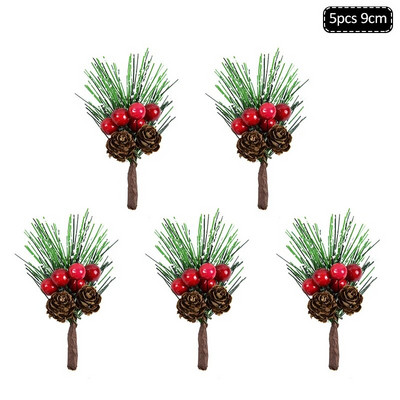 1 paket božićnih borovih igličastih grana lažnih biljnih ukrasa za božićno drvce ukrasa za dom DIY vijenac Poklon kutija Svadbeno cvijeće