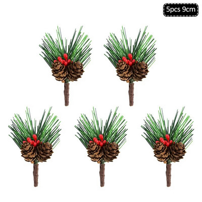 1 paket božićnih borovih igličastih grana lažnih biljnih ukrasa za božićno drvce ukrasa za dom DIY vijenac Poklon kutija Svadbeno cvijeće