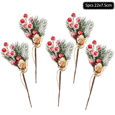 1 paket božićnih borovih igličastih grana lažnih biljnih ukrasa za božićno drvce ukrasa za dom DIY vijenac Poklon kutija Svadbeno cvijeće