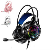 Računalne slušalice s mikrofonom 7.1 kanalne svjetleće USB igraće stereo glazbene slušalice slušalice s poništavanjem buke Dual 3.5 mm USB punjenje