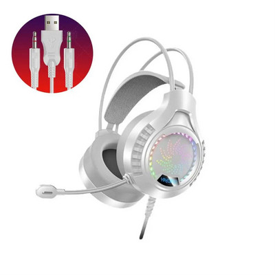 Računalne slušalice s mikrofonom 7.1 kanalne svjetleće USB igraće stereo glazbene slušalice slušalice s poništavanjem buke Dual 3.5 mm USB punjenje