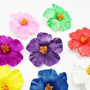 10 ΤΕΜ. Λουλούδια ιβίσκου Χαβάη πάρτι Καλοκαιρινό πάρτι Διακοσμητικά DIY Τεχνητά λουλούδια Hula για κορίτσια λουλούδι διακόσμηση μαλλιών
