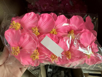 10 DB Hibiszkusz virágok Hawaii buli Nyári buli DIY dekorációk Művirágok Hula lányok kedvelik hajdísz virág