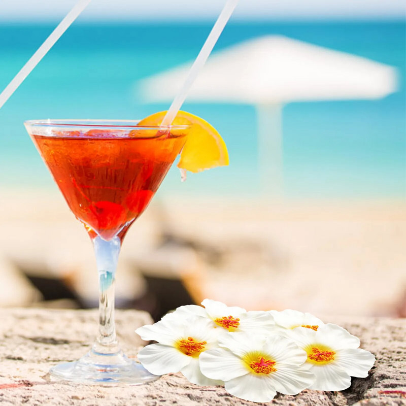 10 DB Hibiszkusz virágok Hawaii buli Nyári buli DIY dekorációk Művirágok Hula lányok kedvelik hajdísz virág