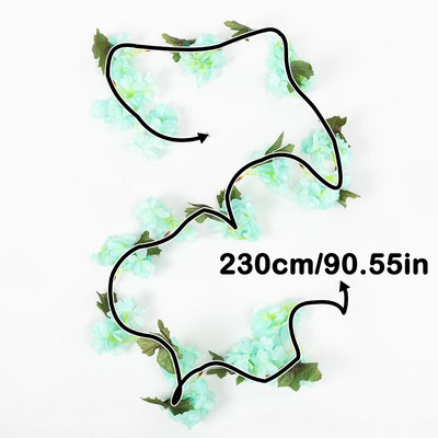 180 CM Mākslīgā Sakura Ziedu Vīnogulāju Kāzu Arka Mājas Ziemassvētku balle Kamīna Dekorācija Zīda ķiršu ziedu vītne pie sienas