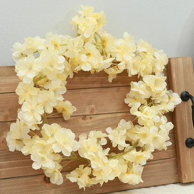 180 CM Mākslīgā Sakura Ziedu Vīnogulāju Kāzu Arka Mājas Ziemassvētku balle Kamīna Dekorācija Zīda ķiršu ziedu vītne pie sienas