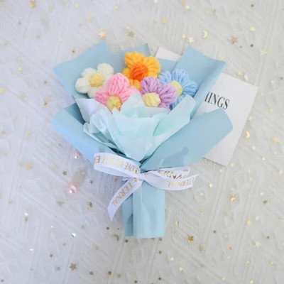 Mini tamborēti ziedi ar rokām darināti ziedu pušķi Kāzu dāvana viesiem Krāsaini mākslīgie ziedi Skolotāju dienas dāvana Flores