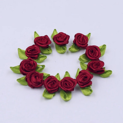 50 komada mini satenske vrpce, cvijeća, svilene vrpce s ružom, DIY vjenčane mašne, aplikacije, rukotvorine, šivanje odjevnih dodataka, ukrasi