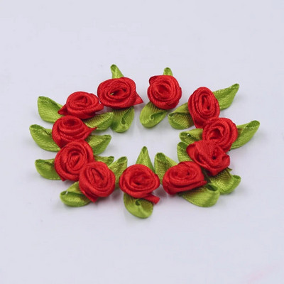 50 komada mini satenske vrpce, cvijeća, svilene vrpce s ružom, DIY vjenčane mašne, aplikacije, rukotvorine, šivanje odjevnih dodataka, ukrasi