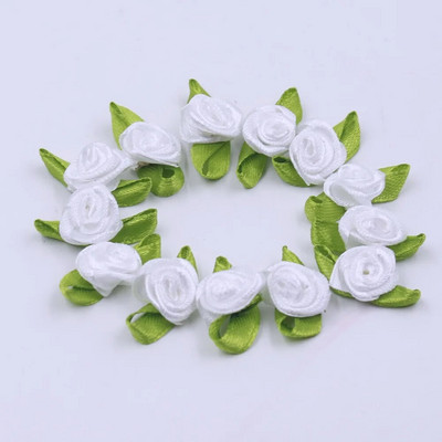 50 komada mini satenske vrpce, cvijeća, svilene vrpce s ružom, DIY vjenčane mašne, aplikacije, rukotvorine, šivanje odjevnih dodataka, ukrasi