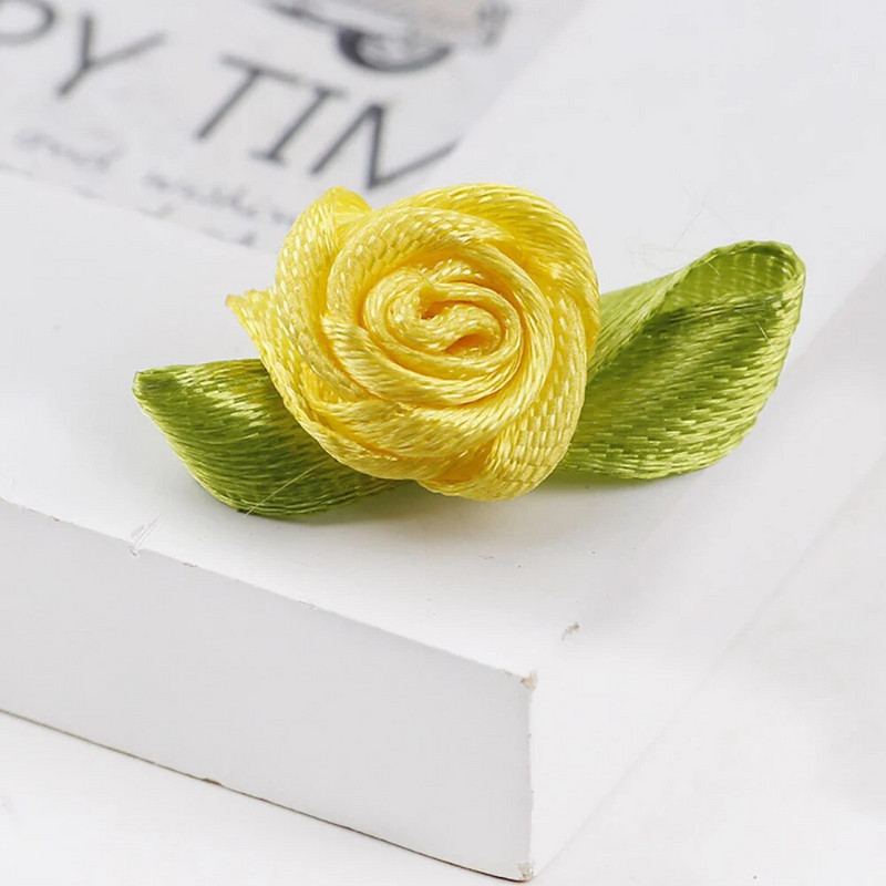 50 komada mini satenske vrpce, cvijeća, svilene vrpce s ružom, DIY vjenčane mašne, aplikacije, rukotvorine, šivanje odjevnih dodataka, ukrasi