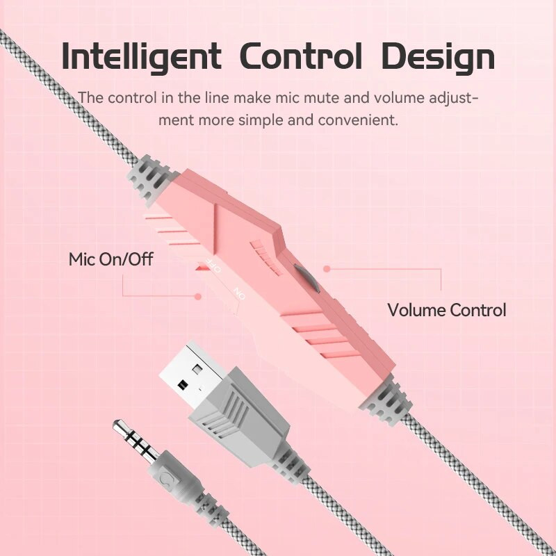 Deer Ears spēļu austiņas Gamer ar mikrofona austiņām datoram ar RGB gaismu datoram PS4/5 XBOX klēpjdatoram