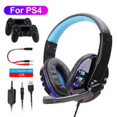 LED Light Over Ear Headset Casque Deep Bass Slušalice Slušalice Za Računalo PC PS4 XBox Audifonos Gamer Fones Earbuds Bar Novo