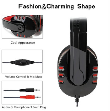 Ακουστικά LED Light Over Ear Ακουστικά Casque Deep Bass Headphones για υπολογιστή PC PS4 XBox Audifonos Gamer Fones Earbuds Bar Νέο