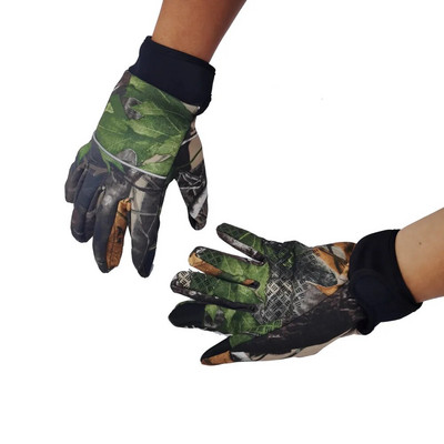 Мъжки зимни топли ловни ръкавици Камуфлаж с цели пръсти Ветроустойчиви къмпинг на открито Спортни ски колоездене ръкавици Мъжки велосипедни велосипедни ръкавици