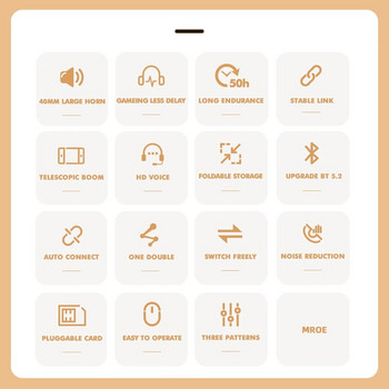 2023 Геймърски Bluetooth слушалки за над ухото Слушалки за компютърна игра Бас Стерео слушалки с микрофон LED светлина