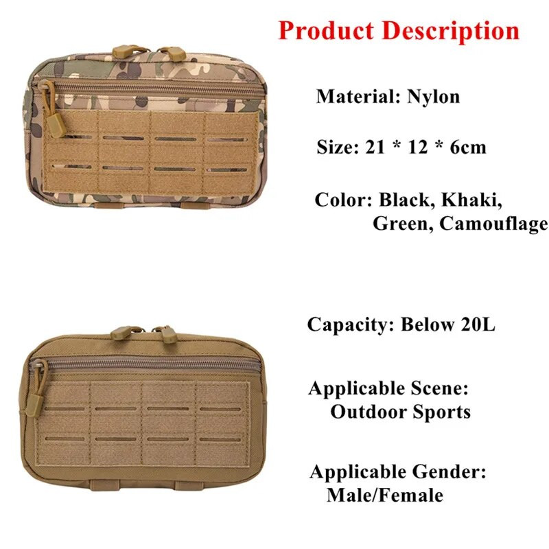 MOLLE torbica Višenamjenske kompaktne taktičke torbe oko struka EDC pomoćna torbica Vanjska torbica za odlaganje otpada Medicinske torbice Torbice za telefon