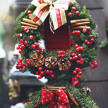 10 τμχ Κόκκινα χριστουγεννιάτικα μούρα τεχνητά λουλούδια Stamen Holly Berry Χριστουγεννιάτικο στεφάνι διακόσμηση για το σπίτι Χριστουγεννιάτικα δώρα Πρωτοχρονιάς Διακόσμηση