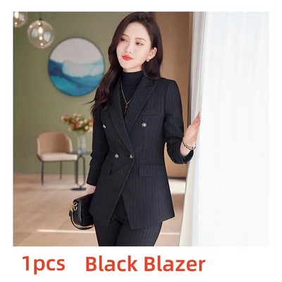 Divatos női formális 2 részes szettek 2023 őszi, kék, szürke, fekete blézer és nadrágkosztüm irodai női munkaruhák