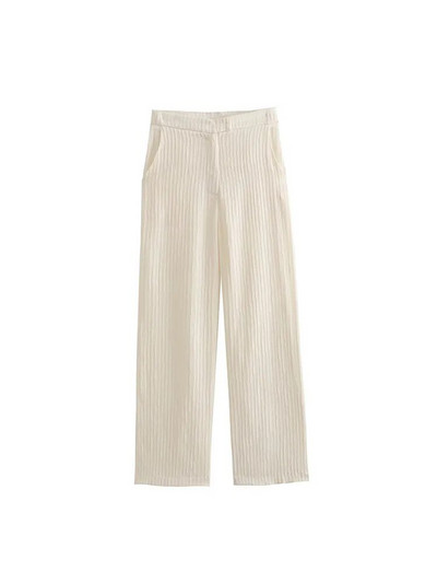 Traf 2023 Sieviešu elegants bikškostīms smilškrāsas vienkrāsains žakete uzvalka jaka ikdienas sieviešu žakete Ruched bikškostīms ar augstu vidukli Biroja sieviešu komplekti