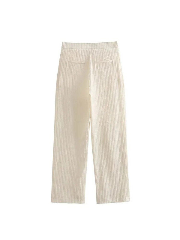 Traf 2023 Sieviešu elegants bikškostīms smilškrāsas vienkrāsains žakete uzvalka jaka ikdienas sieviešu žakete Ruched bikškostīms ar augstu vidukli Biroja sieviešu komplekti