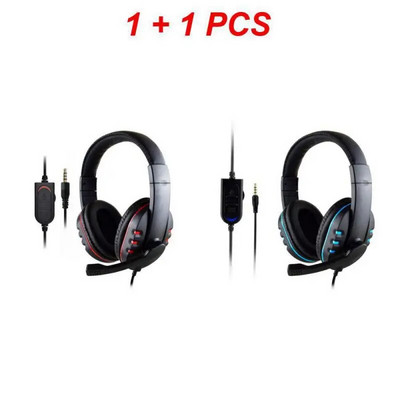 1/2Gb vadu spēļu austiņas Gamer austiņas ar mikrofonu datoram datoram klēpjdatoram PS5 Play Station 4 5 slēdzis