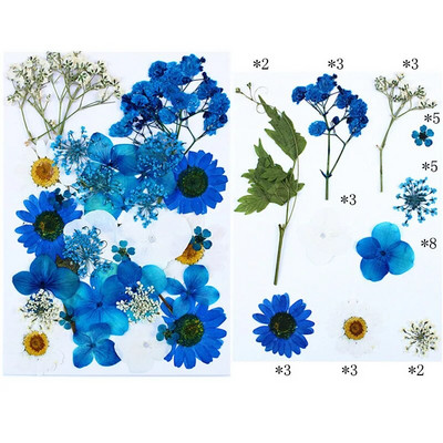 Novo 2023., 1 vrećica suhog cvijeća, prešanog cvijeća, smole za punjenje kalupa, cvjetnog dekora za lice. Paket materijala za rukotvorine od smole.