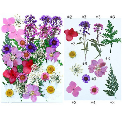 Novo 2023., 1 vrećica suhog cvijeća, prešanog cvijeća, smole za punjenje kalupa, cvjetnog dekora za lice. Paket materijala za rukotvorine od smole.