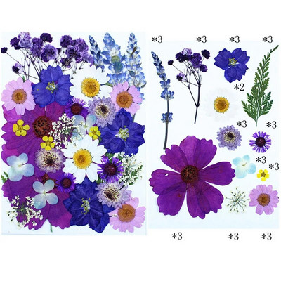 Novo 2023., 1 vrećica suhog cvijeća, prešanog cvijeća, smole za punjenje kalupa, cvjetnog dekora za lice. Paket materijala za rukotvorine od smole.