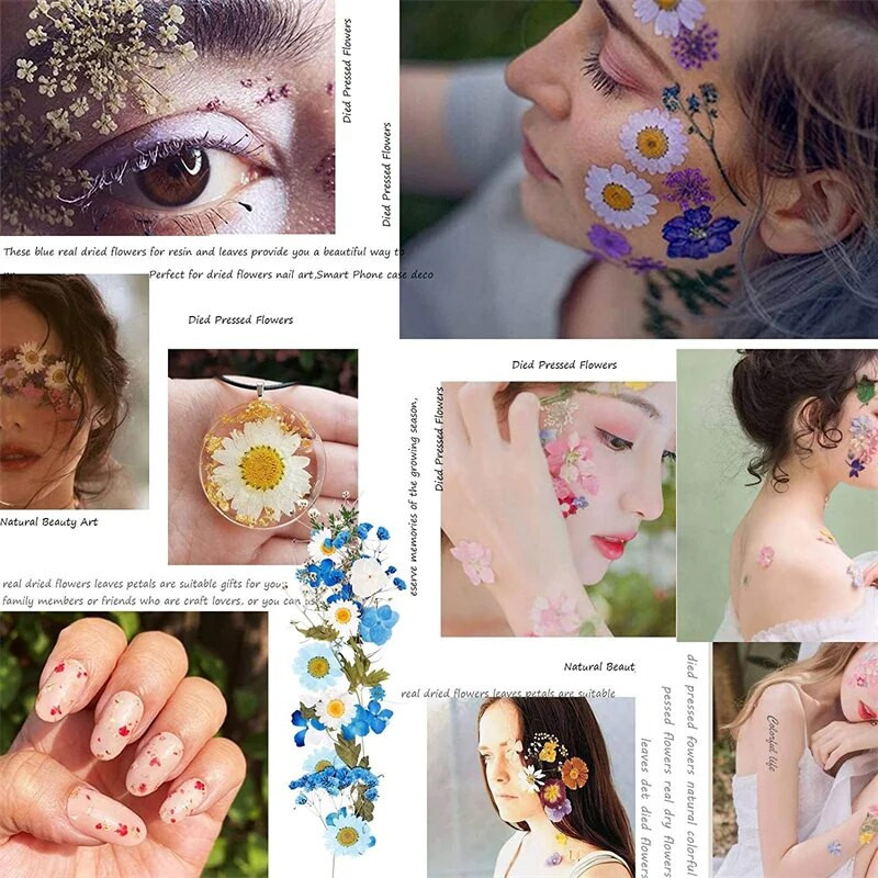 Novo 2023., 1 vrećica suhog cvijeća, prešanog cvijeća, smole za punjenje kalupa, cvjetnog dekora za lice. Paket materijala za rukotvorine od smole.