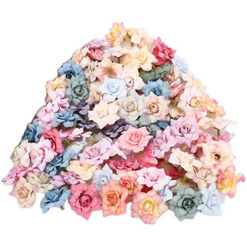 10 бр. 4,5 см многоцветни цветни глави на маргаритки Мини копринени изкуствени цветя за венец Scrapbooking Домашна сватбена украса