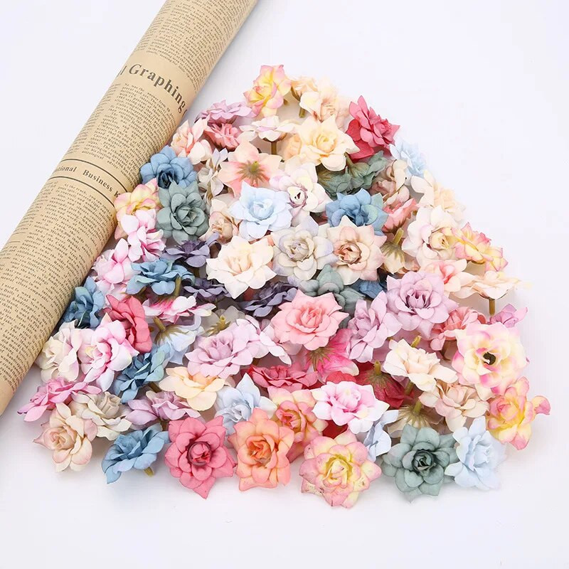 10 komada višebojnih cvjetnih glavica tratinčica od 4,5 cm, mini svilenih umjetnih cvjetova za vijenac, kućni spomenar, ukras za vjenčanje