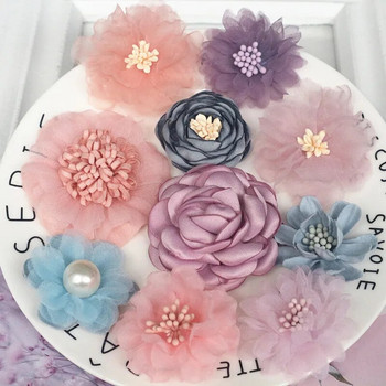 10 τεμ./Σετ Μείγμα Fabric Flowers Simulation Flower Head Decoration Flowers for DIY αξεσουάρ