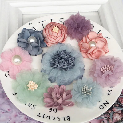 10Pcs/Set Mix Fabric Cvjetovi Simulacija Cvjetne glave Dekoracija Cvijeće za DIY pribor