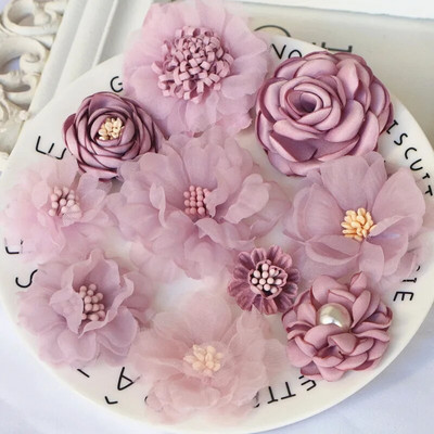 10Pcs/Set Mix Fabric Cvjetovi Simulacija Cvjetne glave Dekoracija Cvijeće za DIY pribor