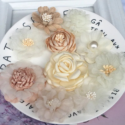 10Pcs/Set Mix Fabric Cvjetovi Simulacija Cvjetne glave Dekoracija Cvijeće za DIY pribor