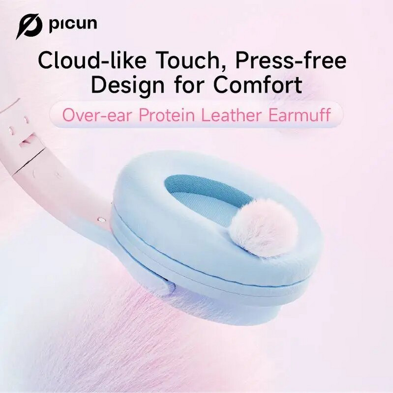 Picun Queen Headset V5.3 Slušalice 40h Dug vijek trajanja baterije Niska latencija Smart Touch HD Calls Over-ear slušalice za računalo