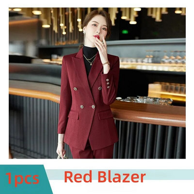 2023 Jesen Zima Luksuzno žensko odijelo Crno Crvena Kava Zeleni Formalni sako Odijela s hlačama Uredska dama Poslovni kompleti od 2 komada