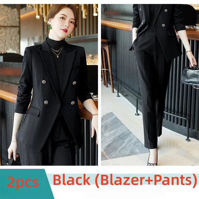 2023 Jesen Zima Luksuzno žensko odijelo Crno Crvena Kava Zeleni Formalni sako Odijela s hlačama Uredska dama Poslovni kompleti od 2 komada